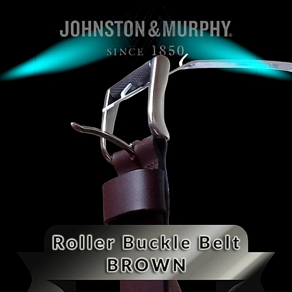 Johnston & Murphy Roller Buckle Belt | 42 inch Brown Leather | Style 75-7503 - Picture 11 of 13